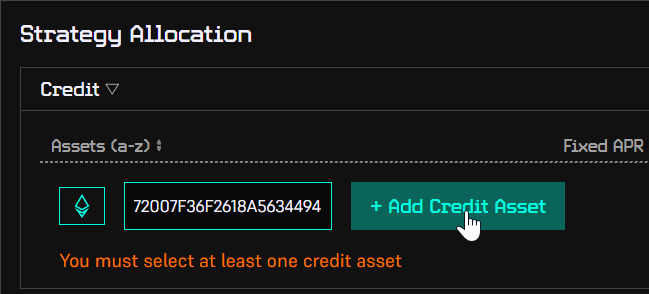 Step 6.2: Credit asset confirmation
